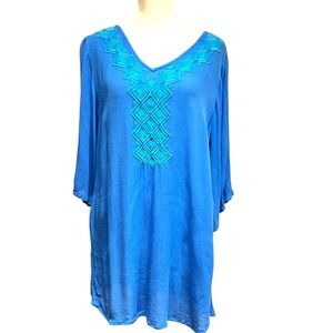 Lilly Pulitzer for Target Blue Tunic with Embroidered Detail Sz M